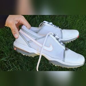 NIKE AIR Womens 317620-111 TAC Traction at Contact Golf Shoes Size 9 White Red